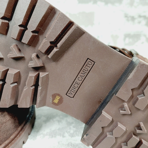 NEW Vince Camuto Women's Fawdry Brown Suede Combat Boots W349 - Picture 8 of 11